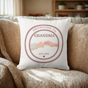 Promoted to Grandma Est. 20XX Throw Pillow