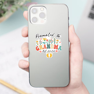 Promoted to Grandma est. 2Custom-Cut Vinyl Sticker