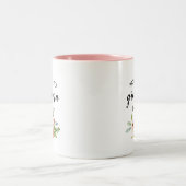 Promoted to Grandma Floral Pink Personalized Two-Tone Coffee Mug (Center)