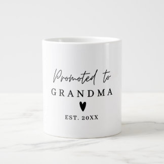 Promoted to Grandma Grandpa, Pregnancy Announcemen Giant Coffee Mug