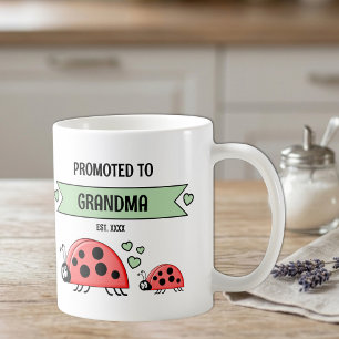 Promoted to grandma ladybugs green coffee mug