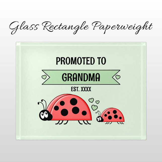 Promoted to Grandma ladybugs green Paperweight (Creator Uploaded)