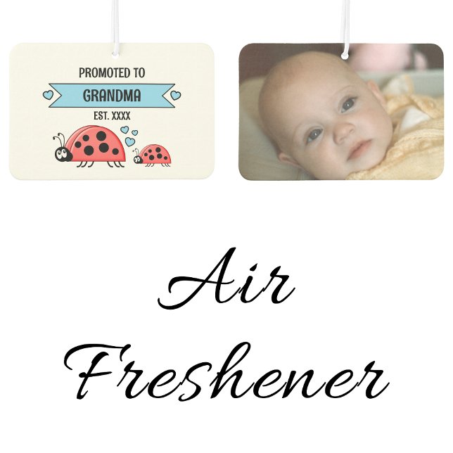 Promoted to grandma ladybugs photo blue air freshener (Creator Uploaded)