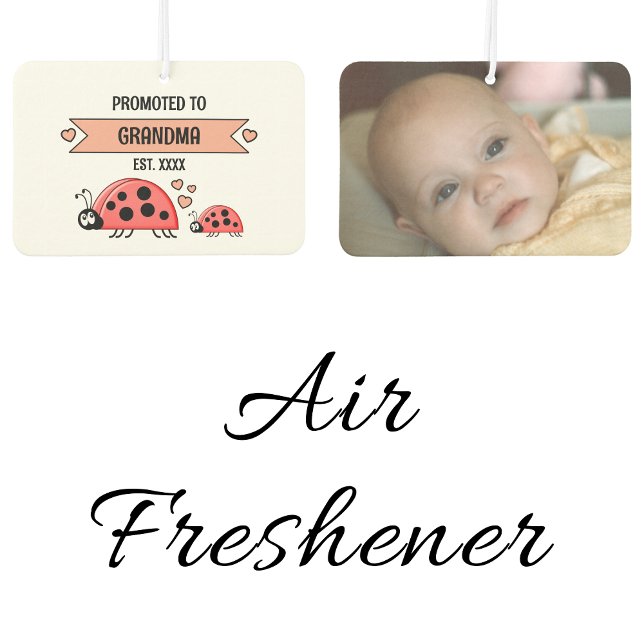 Promoted to grandma ladybugs photo peach air freshener (Creator Uploaded)