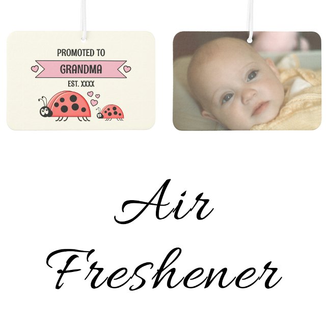 Promoted to grandma ladybugs photo pink air freshener (Creator Uploaded)