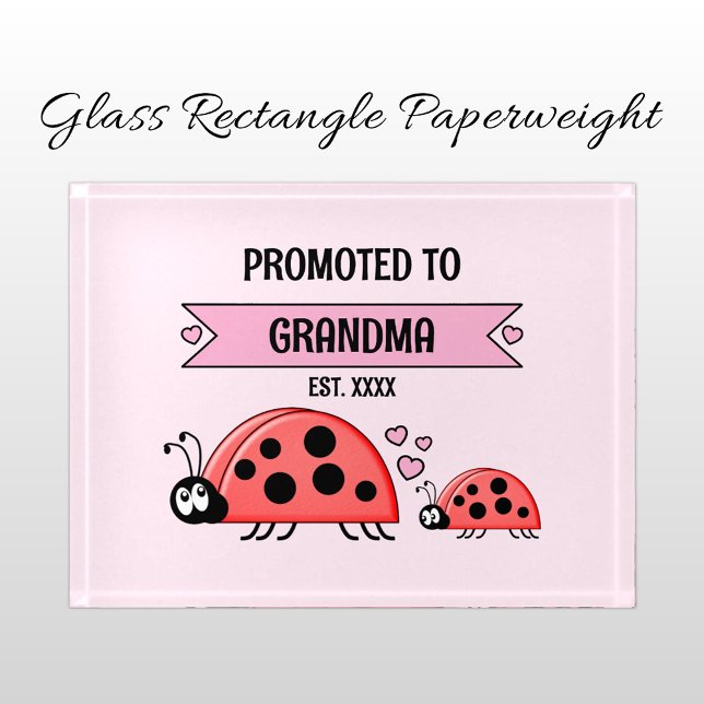 Promoted to Grandma ladybugs pink Paperweight (Creator Uploaded)