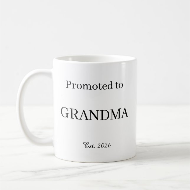 Promoted To Grandma Mug – New Dad Gift Coffee Cup (Left)