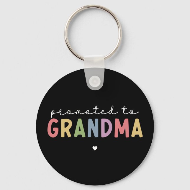 Promoted to Grandma New Grandma to be gifts Keychain (Front)