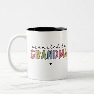 Promoted to Grandma New Grandma to be gifts Two-Tone Coffee Mug