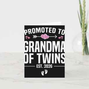 Promoted To Grandma Of Twins 2026 New Grandma Moth Card