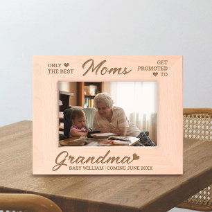 Promoted to Grandma Personalized Baby Announcement Engraved Frames