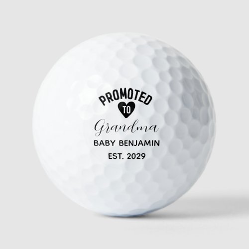 Promoted to Grandma Personalized Baby Name Golf Balls