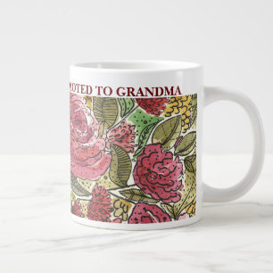 Promoted to Grandma Pink Flowers Giant Coffee Mug