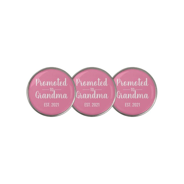 Promoted to Grandma Pink  Golf Ball Marker (3 Up)