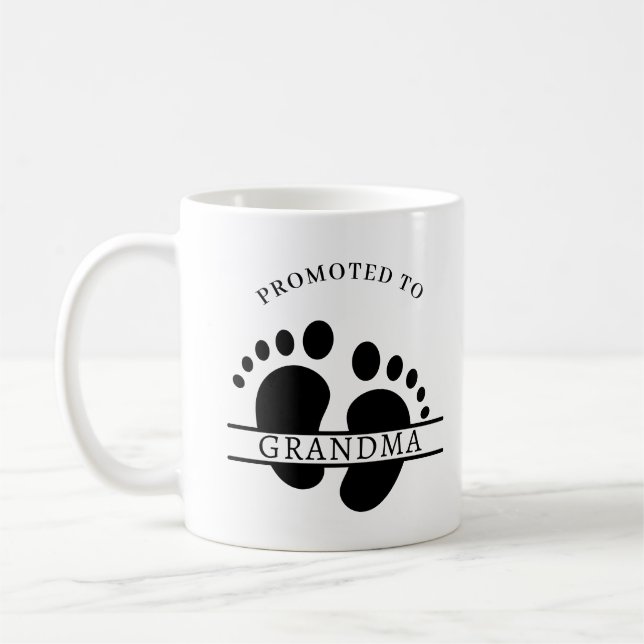 Promoted to Grandma Pregnancy Announcement Mug (Left)