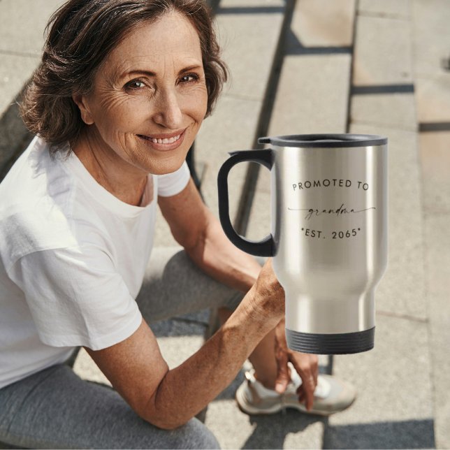 Promoted to Grandma Pregnancy Announcement Travel Mug (Creator Uploaded)