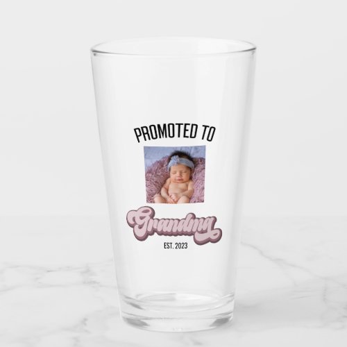 Promoted To Grandma Purple Lavender Custom Picture Glass