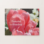 Promoted to Grandma puzzles Pregnancy Announcement<br><div class="desc">Promoted to Grandma puzzles Pregnancy Announcement New Grandma gifts We're Haing a Baby! Photo Puzzle Unique gifts PINK TULIP FLOWERS FESTIVAL nature puzzle, RED TULIPS FLORAL Floral puzzle. Change photo, Add Text, made of sturdy cardboard and mounted on chipboard. Thank you for Liking and Sharing our Photography art store!! Bookmark...</div>