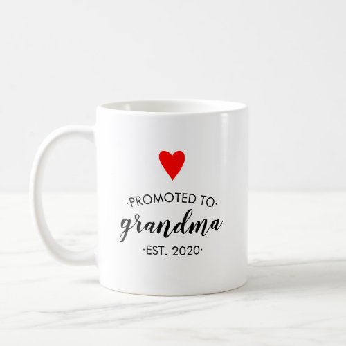 Promoted to Grandma Red Heart Simple Coffee Mug