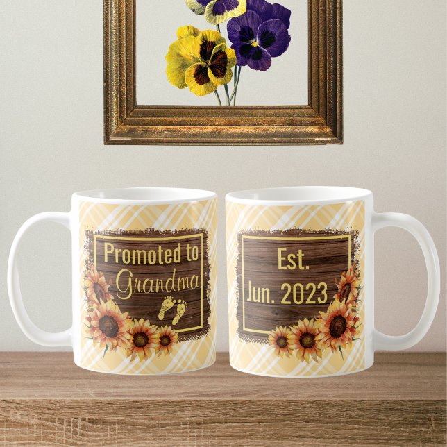 Promoted To Grandma Sunflower Mug (Creator Uploaded)