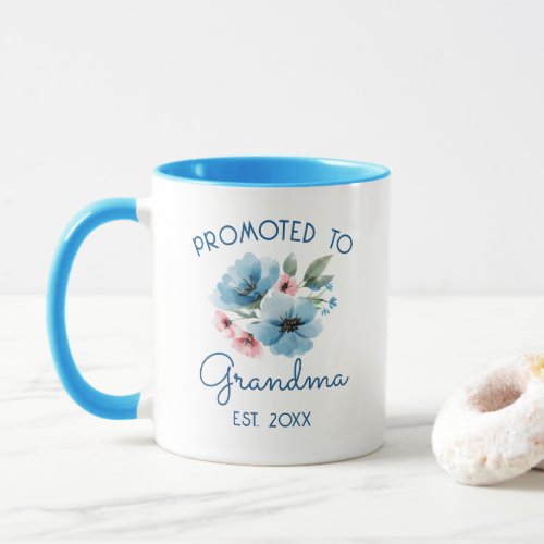 Promoted to Grandma Vintage Watercolor Floral Mug