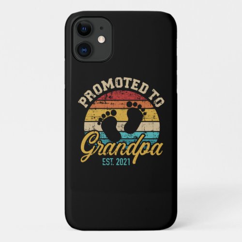 Promoted to Grandpa 2021 vintage retro iPhone 11 Case