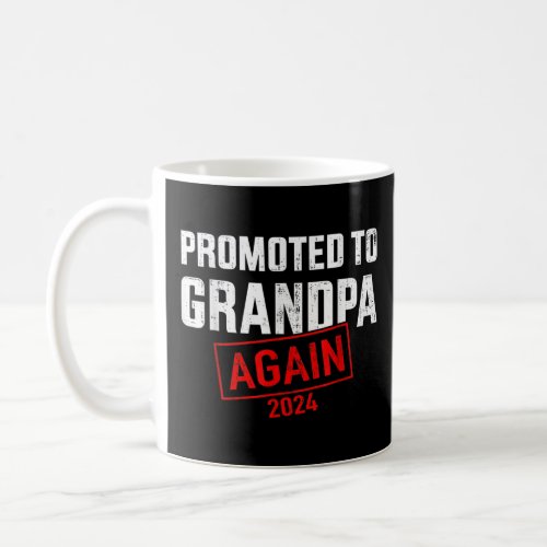 Promoted To Grandpa 2024 Again For New Baby  Coffee Mug