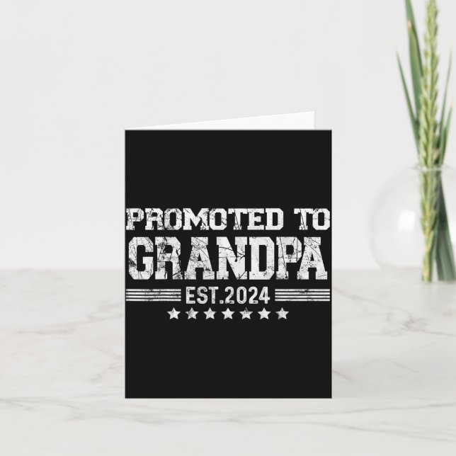 Promoted To Grandpa 2024 Soon To Be Funny New Dad  Card (Front)