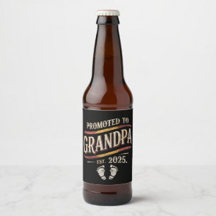 Promoted To Grandpa 2025 Grandpa est 2025  Beer Bottle Label