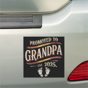 Promoted To Grandpa 2025 Grandpa est 2025  Car Magnet