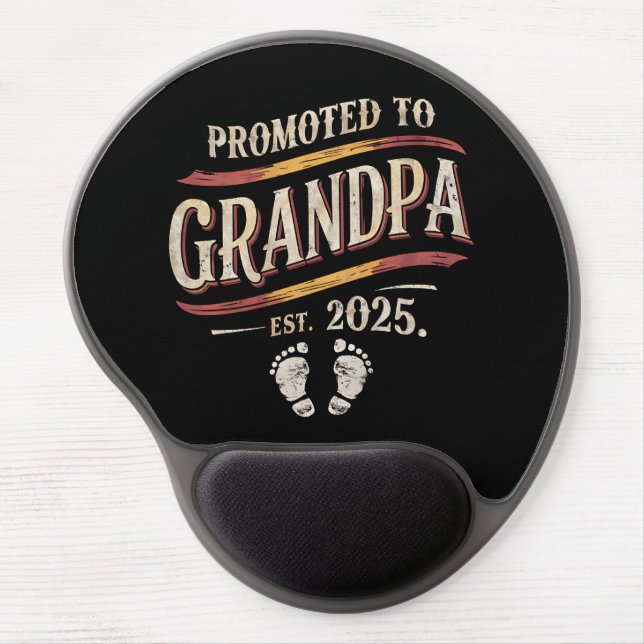 Promoted To Grandpa 2025 Grandpa est 2025  Gel Mouse Pad (Front)