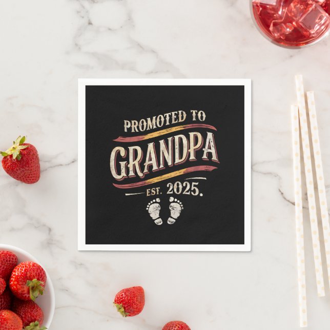 Promoted To Grandpa 2025 Grandpa est 2025  Napkins (Insitu)