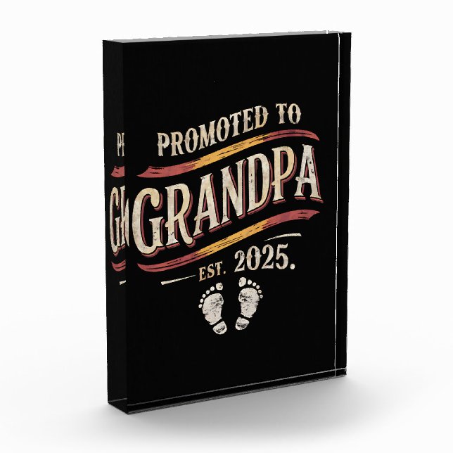 Promoted To Grandpa 2025 Grandpa est 2025  Photo Block (Left)