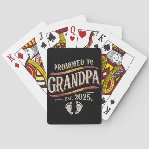 Promoted To Grandpa 2025 Grandpa est 2025  Poker Cards