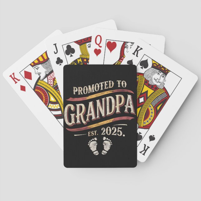 Promoted To Grandpa 2025 Grandpa est 2025  Poker Cards (Back)