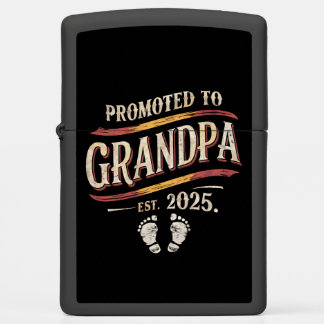 Promoted To Grandpa 2025 Grandpa est 2025  Zippo Lighter