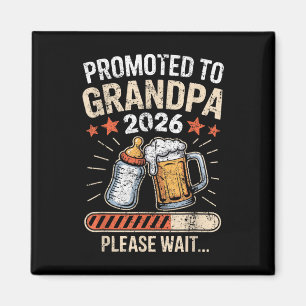 Promoted To Grandpa 2026 Baby Announcement  Magnet