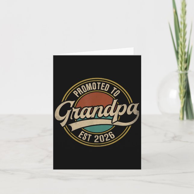 Promoted To Grandpa 2026 New Grandfather Baby Anno Card (Front)