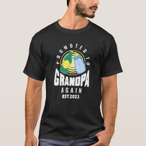 Promoted To Grandpa Again 2023 Baby Pregnancy Anno T_Shirt