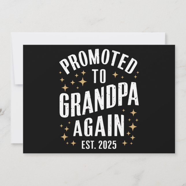 Promoted to Grandpa Again 2025 Soon Grandfather  Announcement (Front)