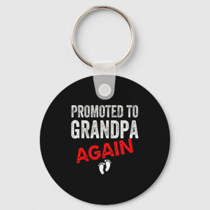 Promoted To Grandpa Again Dad Pregnancy Announceme Keychain