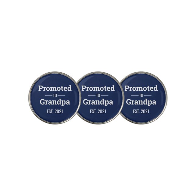 Promoted to Grandpa Blue Golf Ball Marker (3 Up)
