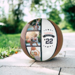 Promoted to Grandpa | Custom Photo Basketball<br><div class="desc">Are you looking for an unique gift for the grandpa in your life? This year give him a basketball that will blow his socks off. "Promoted to Grandpa" with the established year beneath. Great gift for Father's Day, Christmas or birthday. Customize with a special personal message, with room for three...</div>