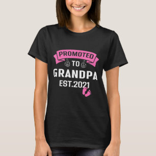 Promoted To Grandpa Est 2021 Funny New Grandfather T-Shirt
