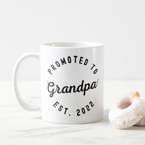 Promoted to Grandpa Est 2022 New Grandpa Coffee Mug