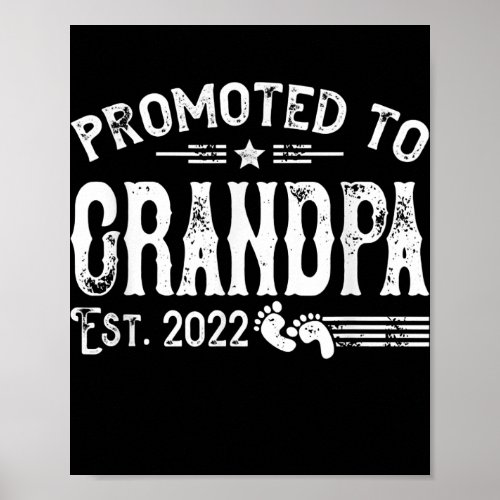 Promoted To Grandpa Est 2022 Outfit New Grandpa Poster