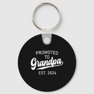Promoted To Grandpa Est 2024 For New Grandpa Fathe Keychain