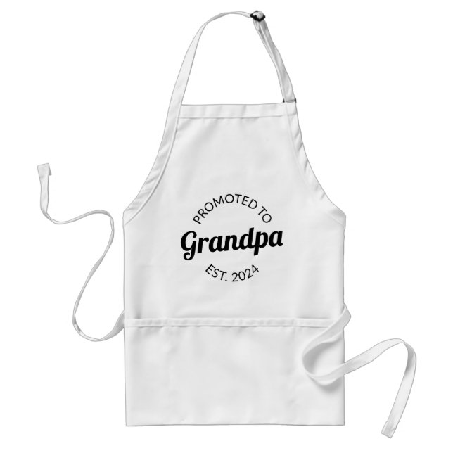 Promoted To Grandpa Est. 2024 I Adult Apron (Front)