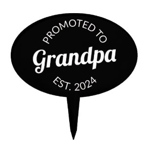 Promoted To Grandpa Est. 2024 I Cake Topper