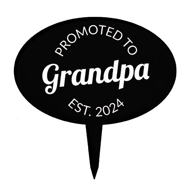 Promoted To Grandpa Est. 2024 I Cake Topper (Front)